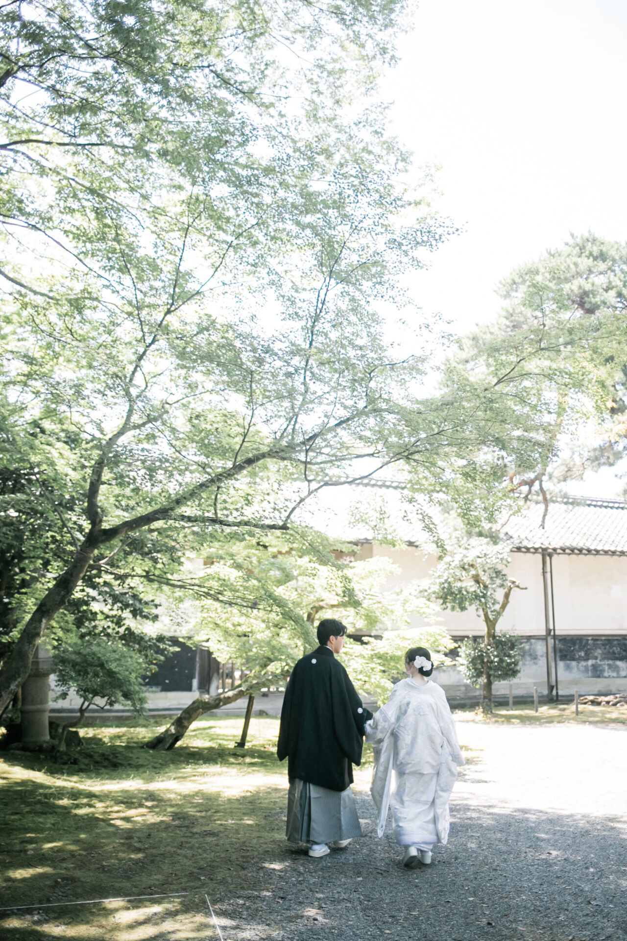 北方文化博物館で、秋の前撮り撮影、フォトウェディング、和装ロケーション撮影
